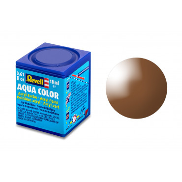 TINTA ACRÍLICA AQUA COLOR SOLÚVEL EM ÁGUA MARROM LAMA BRILHANTE 18ML 80 REVELL REV 36180